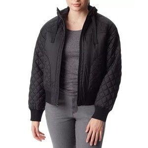 Bass Outdoor Bomber Jacket Black Fleece Accents, Quilted Finish, L